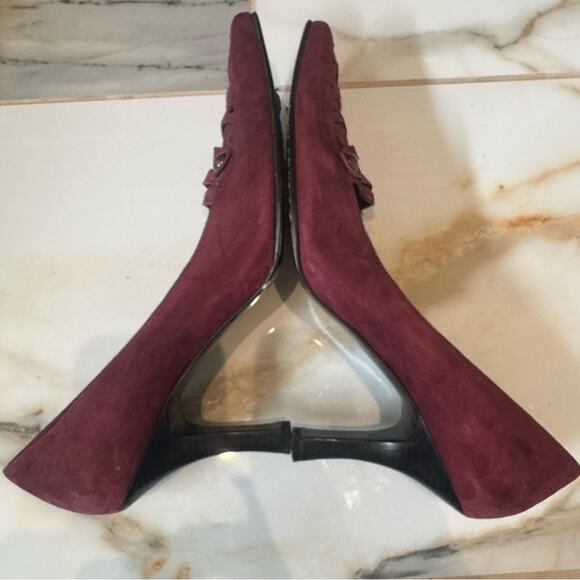 Antonio Melani Women’s Suede Corset Pointed Toe Heels Pumps Burgundy Size 9 - Picture 5 of 9